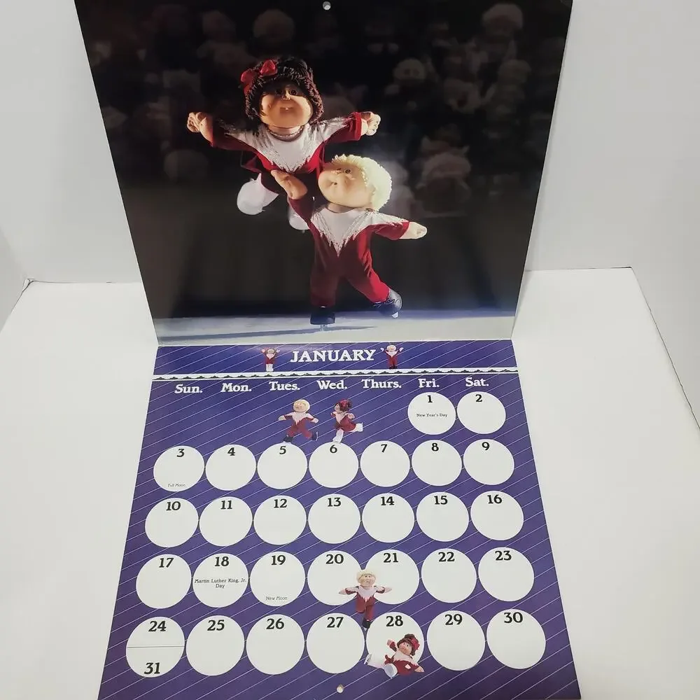 Vtg 1988 Cabbage patch Kids Wall Calendar UNUSED New Old Stock